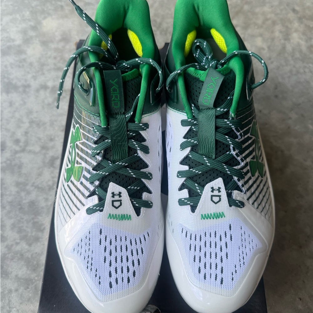 Under Armour Green and White Athletic Shoes with Gradient Design